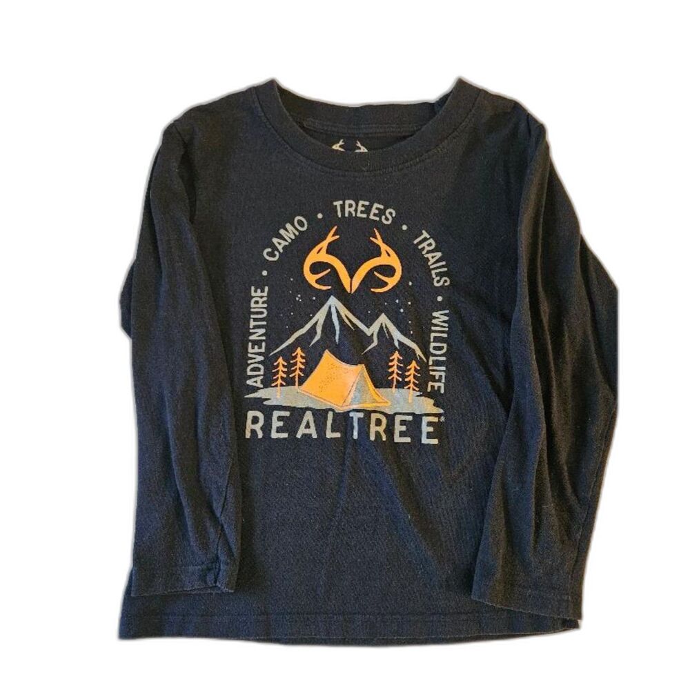 Real Tree Black Long Sleeve T Shirt Size 8